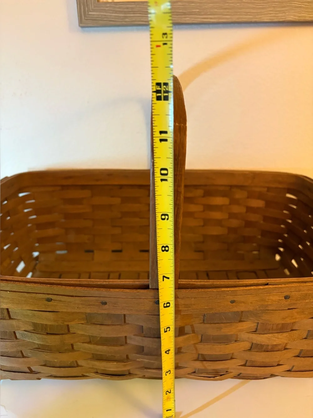 Vintage 1984 Longaberger Extra Large Rectangular Basket w/ Single Wood Handle